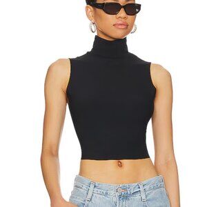 Commando Butter Sleeveless Cropped‎ Turtleneck Medium Black Turtleneck